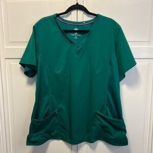 Healing Hands Juliet V-Neck Yoga Scrub Top Size Women’s 2X Color Hunter(Green)